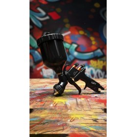 Resim Luft Werkzeuge Luft Black Shine 1.3 mm Profesyonel Üstten Depolu Boya Tabancası - 600 ml 