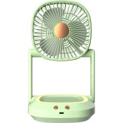 Resim Katlanır Duvara Monte Küçük Fan, Ofis Masaüstü Ev Masaüstü Taşınabilir Küçük Elektrikli Fan, Sessiz Hava Sirkülatör Fan, Yeşil (Yurt Dışından) 