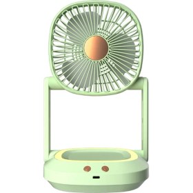Resim Katlanır Duvara Monte Küçük Fan, Ofis Masaüstü Ev Masaüstü Taşınabilir Küçük Elektrikli Fan, Sessiz Hava Sirkülatör Fan, Yeşil (Yurt Dışından) 