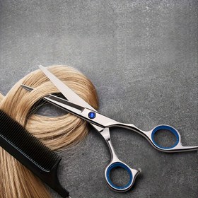Resim Profesyonel Saç Kesme Makası Seti - Tüm Saç Tipleri İçin Dokulu Makaslar, Kıvırcık & Normal - Parfümsüz, Ergonomik Tasarım, İnce 