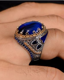 Resim Prestij Gümüş Kaplangözü Taşlı 925 Ayar Gümüş Erkek Yüzüğü 