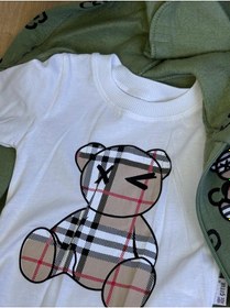 Resim 3'lü Bebek Çocuk Şardonlu Kapişonlu Sweatshirt Uzun Kollu Tshirt Ve Eşohman Altı Takımı-726 Yeşil 