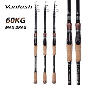 Resim VANFOSH 60KG Maksimum Sürükleme Teleskopik Balıkçılık Çubuğu - Hafif Karbon Fiber Spinning Çubuğu, Ergonomik Kork Tutma Kolu, Hızlı Eylem ve Dönen Tasarım, Tuzlu Su / Tatlı Su, Yetişkinler ve Babalar İçin İdeal, Tatlı Su Balıkçılığı Çubukları, Şık Çubuk Tasarımı, Dayanıklı Çubuk Yapısı 