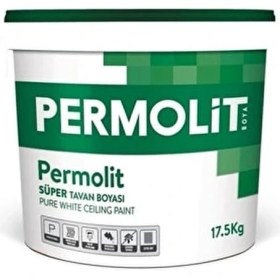 Resim Permolit Beyaz Süper Tavan Boyası 17,5 kg Mat Renk İç Mekan Kullanımı için Kolay Uygulama 