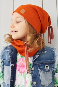 Resim Babygiz Kız Bebek Çocuk Kiremit Şapka Bere El Yapımı Rahat Cild Dostu %100 Pamuklu Kaşkorse 