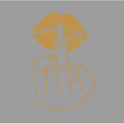 Resim Çizgi Film Için Bir Orta Parmak Yaratıcı Ve Komik Çıkartmalar Gibi Bir Öpücük Vermek Golden Color L 1 Piece Set 