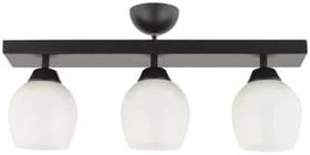Resim Lambadar Modern Beyaz Camlı Model Üçlü Dikdörtgen Plafonyer Avize Salon Mutfak Yatak Odası Hol Siyah3Dik Tek Ebat 30 X 30 3551-3Blkdik-110A1 