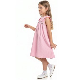 Resim Toontoy Kids Toontoy Kız Çocuk Regular Fit Bebe Yaka Düğmeli Kısa Kollu Elbise 25049 Pembe 