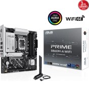 Resim Asus Prıme B860M-A Wıfı LGA1851 Ddr5 8666 Wifi 6e + Bt Aura Rgb 2.5gbit Lan Matx 