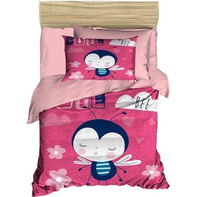 Resim Dijital Baskılı 3d Pamuklu Yenidoğan Bebek Nevresim Takımı Cute Bee Pink 