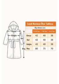 Resim Ayıcık Figürlü Nakışlı Kapüşonlu Çocuk Bornozu - Beden: 7/8 Yaş 