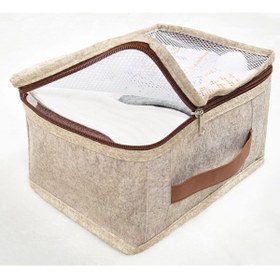 Resim Winbox Hastane Çıkışı 6 Parça Bavul Valiz Düzenleyici Organizer Derili Keçe Kahve 