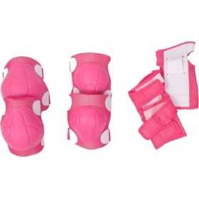 Resim Çocuk Kask Paten Kaykay Bisiklet Koruyucu Set Pembe 
