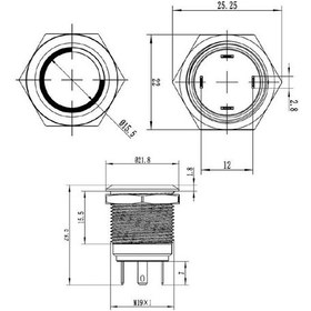 Resim Motorobit 19H-P1-E 19Mm Düz Yaylı Işıklı Metal Buton - Sarı 