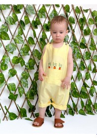 Resim Miababy Nakışlı Yazlık Efil Tulum sarı 