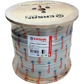 Resim Ersan Kablo 2+1 0.50MM Cu Bakır 500 Metre Güvenlik Kamera Kablosu 