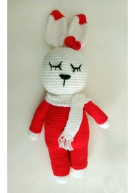 Resim Amigurumi Oyuncak Uyku Tavşanı Sağlıklı Oyuncak El Örgüsü 