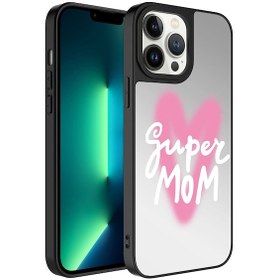 Resim İphone 13 Pro Uyumlu Aynalı Desenli Kamera Korumalı Parlak Hptk Mirror Kılıf-süper Anne Süper Anne 