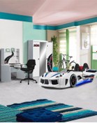Resim Setay Formula Genç Odası, 3 Kapılı Dolap, Audi Koltuklu Arabalı Yatak, Masa - Beyaz 