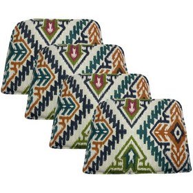 Resim Knsz sırt minderi 4 lü mazlum kilim desen kumaş cırtlı tel sandalyesi sırtı için 