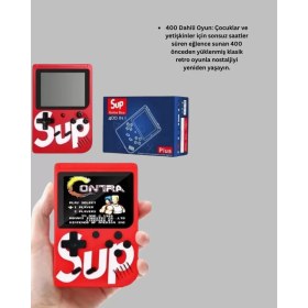 Resim MiraLive Tv Çıkışlı Mini Retro El Konsolu 400 Oyunlu 