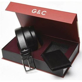 Resim Gc Terlik 520 Erkek Cüzdan Kemer Set-siyah Siyah 