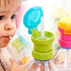 Resim Çocuklar Su Şişesi Kapağı, Sızdırmaz Meyve Suyu Gazlı Su Şişesi Kapak Kapağı, Çocuklar İçin Güvenli İçecek Pipetli Kapak, Cadılar Bayramı Noel Şükran Günü Hediyesi Paskalya Hediyesi 