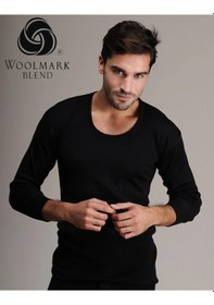 Resim Hasyün Erkek Siyah %61 Yün Uzun Kol Fanila Atlet İçlik 4002 - 2 Adet Siyah 