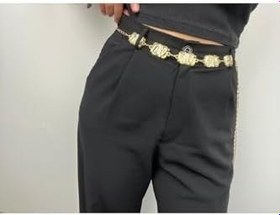 Resim VAZIRADK Dalga Formlu Metal Halkalı Zincir Kemer 