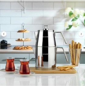 Resim Schafer Napoli Çaydanlık Takımı Büyük Boy Çaydanlık Takımı Gümüş 