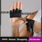 Resim 2 Adet Unisex Yarım Parmak Fitness Eldiveni - Kaymaz Nefes Alabilen Tasarım, Hızlı Kuruyan Nem Emici Kumaş, Ergonomik Parmak Desteği ve Hafif Yoga, Pilates, Spor Salonu İçin - Açık Gri/Pembe/Siyah, Şık Eldiven Tasarımı, Esnek Malzeme 