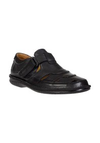 Resim Dr. Flexer Dr.Flexer 816607 Hakiki Deri Erkek Büyük Numaralı Sandalet Siyah 