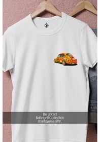 Resim Oversize Vw Volkswagen Vosvos Cep Tasarımlı Unisex T-shirt Beyaz 