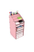 Resim Hype Store Mingitav Tor Ofis aüstü Organizer 10 Kat Letter A4 Evrak Rafı Pembe 