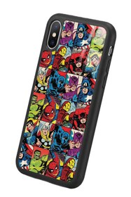 Resim Snacase Apple iPhone X / Xs Uyumlu Süper Kahramanlar Tasarımlı Glossy Premium Kılıf 