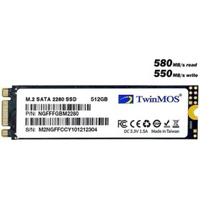Resim BulutRetail 512 GB TWINMOS M.2 2280 SATA3 580/550 NGFFFGBM2280 