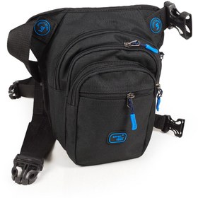 Resim İMAKS Çok Gözlü Su Geçirmez Unisex Siyah Bel Bacak Omuz Motosiklet Kurye Çantası Bodybag Mavi Siyah 4962 