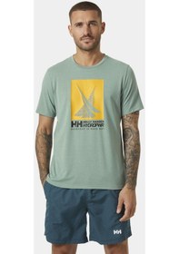 Resim Helly Hansen Hp Race Graphic Erkek T-shirt-27979-yeşil Yeşil 