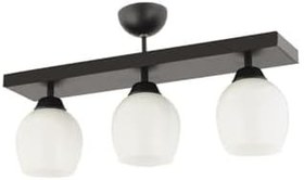 Resim Lambadar Modern Beyaz Camlı Model Üçlü Dikdörtgen Plafonyer Avize Salon Mutfak Yatak Odası Hol Siyah3Dik Tek Ebat 30 X 30 3551-3Blkdik-110A1 