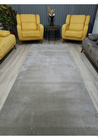 Resim Arbese Kesme Yolluk Kaymaz Taban Yumuşak Peluş Halı Koyu Vizon Kyvznpls 