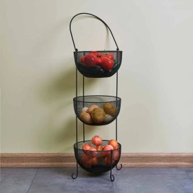 Resim Design Aleyna 3 Katlı Metal Sebze ve Meyvelik - Siyah 
