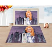 Resim Bk Gift Kişiye Özel Kadın Göz Doktoru Karikatürlü 1000 Parça Profesyonel Puzzle-1 