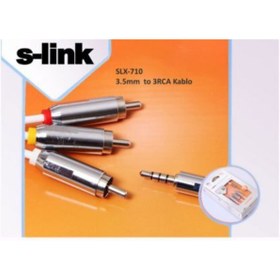 Resim S-Link Slx-710 3.5mm 4 To 3rca Ipod/kamera/psp Kablo 