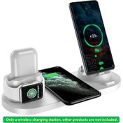 Resim Lemestar 6'lı 15w Kablosuz Şarj İstasyonu, İos/iwatch/airpods/type-c Usb Uyumlu, Qi Hızlı,beyaz 