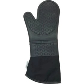 Resim Kitchen Design Lab Gri Silikon Yanmaz Yapışmaz Isı Yalıtımlı Mutfak Fırın Eldiveni, Döküm Tencere Sahan Tutacağı, 37 cm 