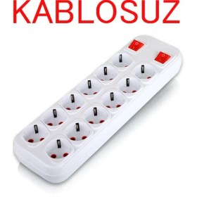 Resim Fetih Kablosuz Çoklu Priz 12'li Topraklı Çift Anahtarlı FT.12-00 