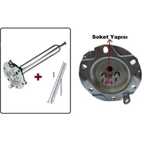 Resim FullYedek Beko Bkt 500 Dj Termosifon Rezistansı ve Anot Çubuk 1980 Watt Titanium Rezistans 