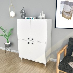 Resim Missia Mobilya Teramo Geniş 4 Kapaklı Çok Amaçlı Dolap 