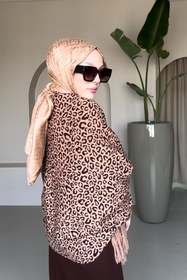 Resim Leopar Şal Panço Kahverengi - Standart 