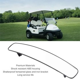 Resim Golf Sepeti Arka Görünüm Aynası 180 Derece Ayarlanabilir Evrensel Kulüp Sepeti Aynası Ezgo Kulübü Arabası Için Parçalanmamış Temperli Cam 